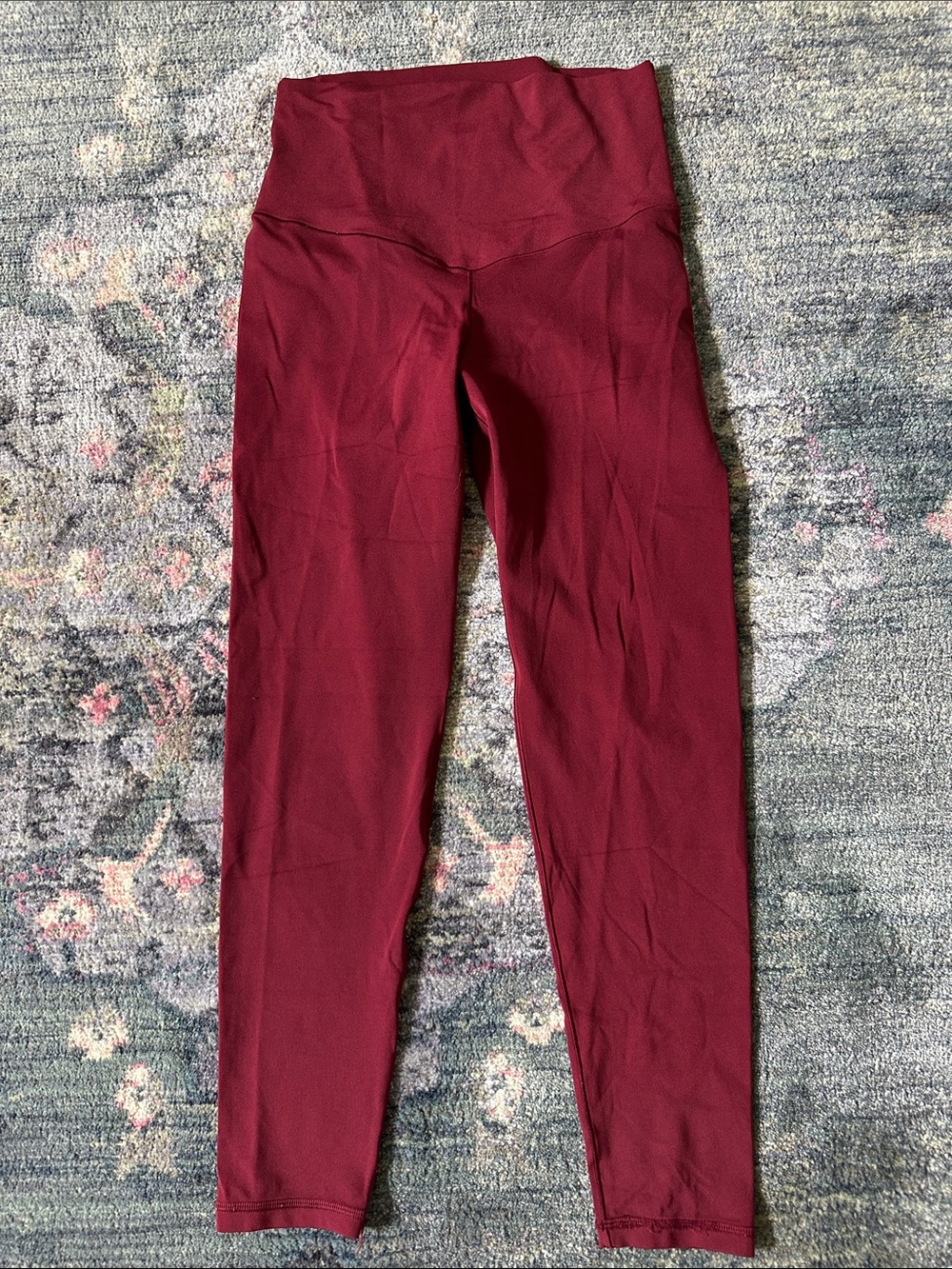 aerie Chill Play Move High-Waist Crossover Burgundy 7/8 Leggings Size Medium
